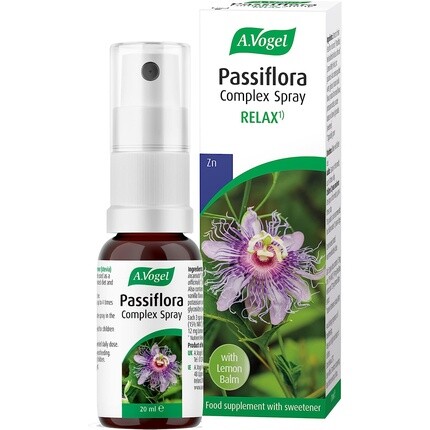 

Комплексный спрей A.Vogel Passiflora способствует расслаблению с помощью страстоцвета, мелиссы и цинка, 20 мл.