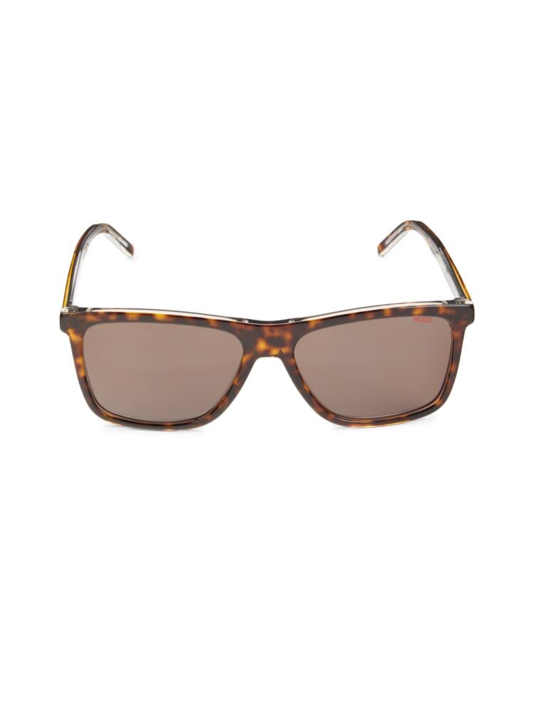 

Прямоугольные солнцезащитные очки 56MM Hugo, цвет Brown Havana