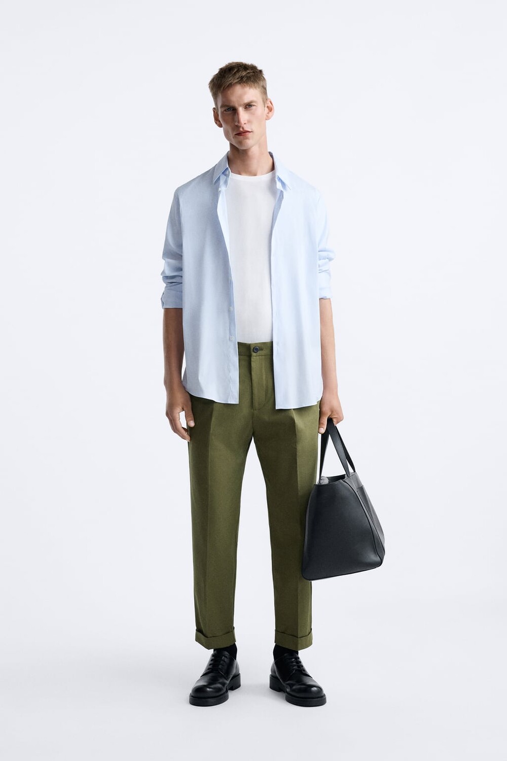 

Брюки со складками ZARA, хаки