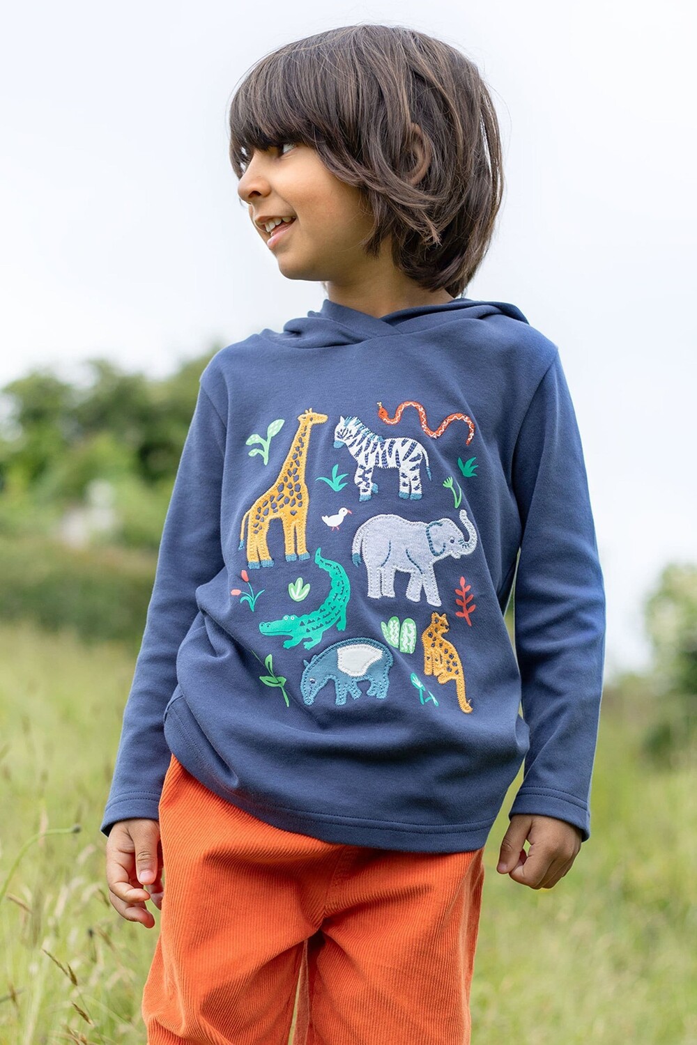 

Мальчики толстовки с животными Frugi, синий