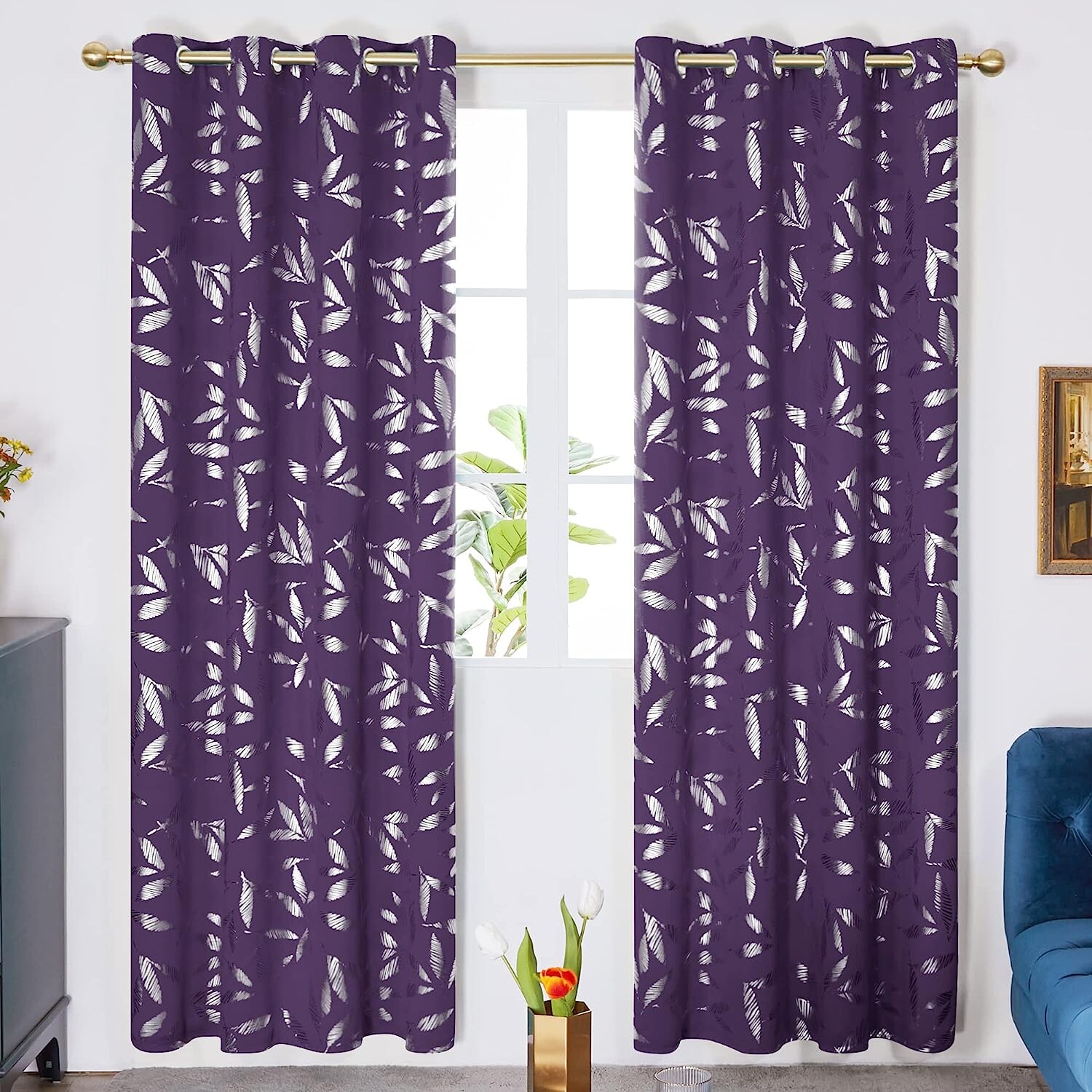 

Шторы Deconovo Blackout, 132x213 см, фиолетовый