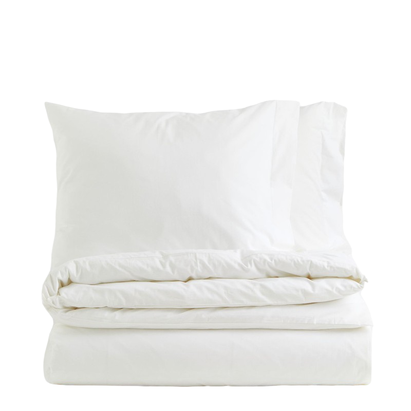 Комплект двуспального постельного белья H&M Home, белый цена и фото