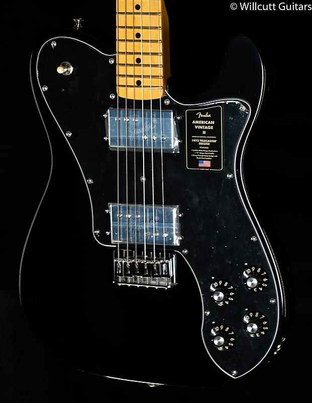Накладка на гриф Fender American Vintage II 1975 Telecaster Deluxe Maple Black (695) Fender American II Telecaster Deluxe Maple Fingerboard Black (695) электрогитара fender american acoustasonic telecaster 2023 black