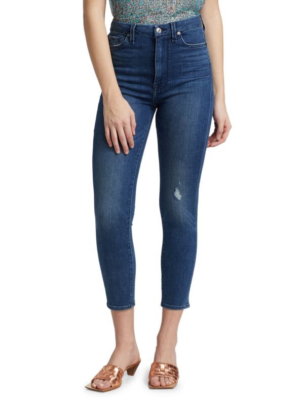 

Джинсы скинни aubrey с высокой посадкой 7 For All Mankind Libra blue