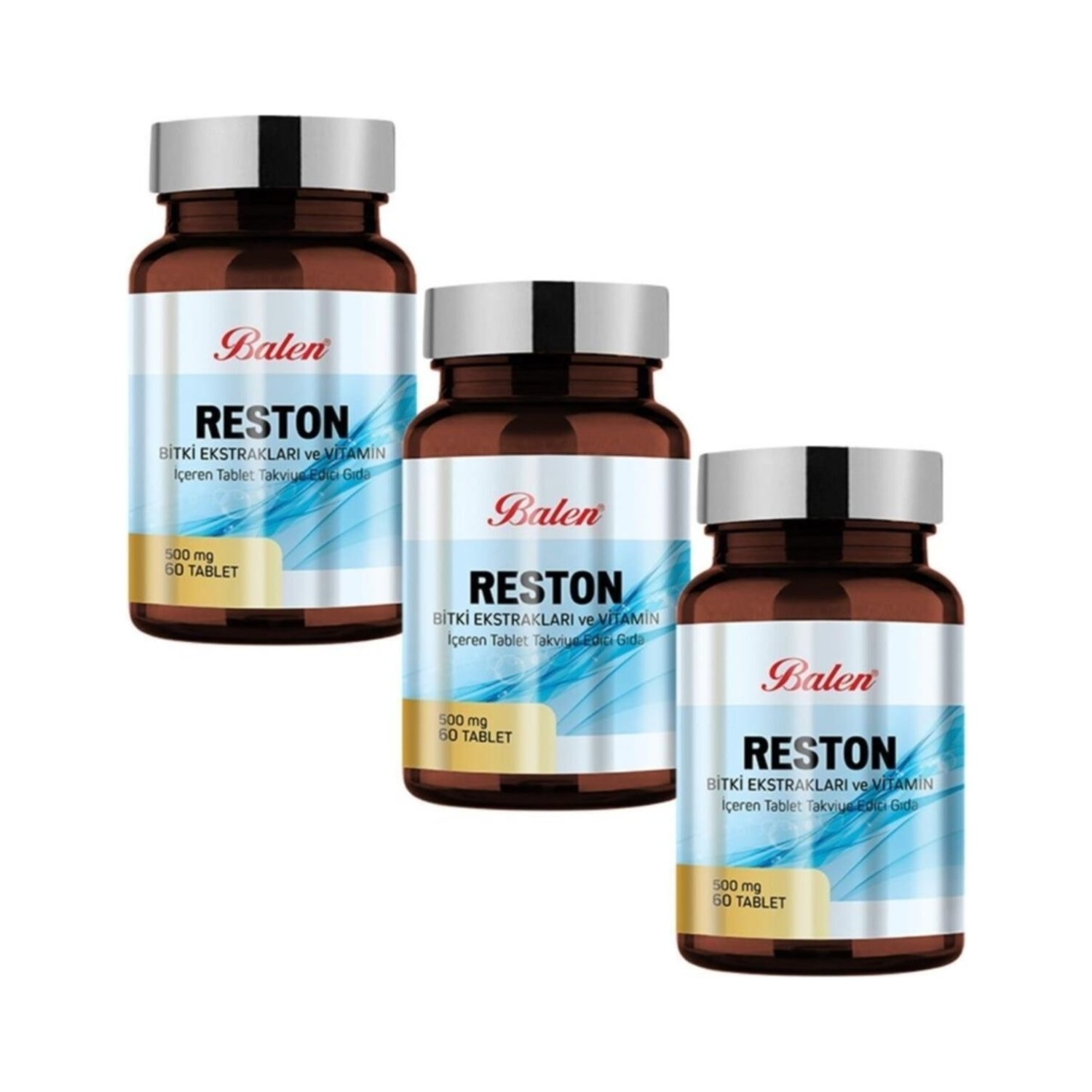 алерана 60 шт таблетки Пищевая добавка Balen Reston 500 мг, 3 упаковки по 60 капсул