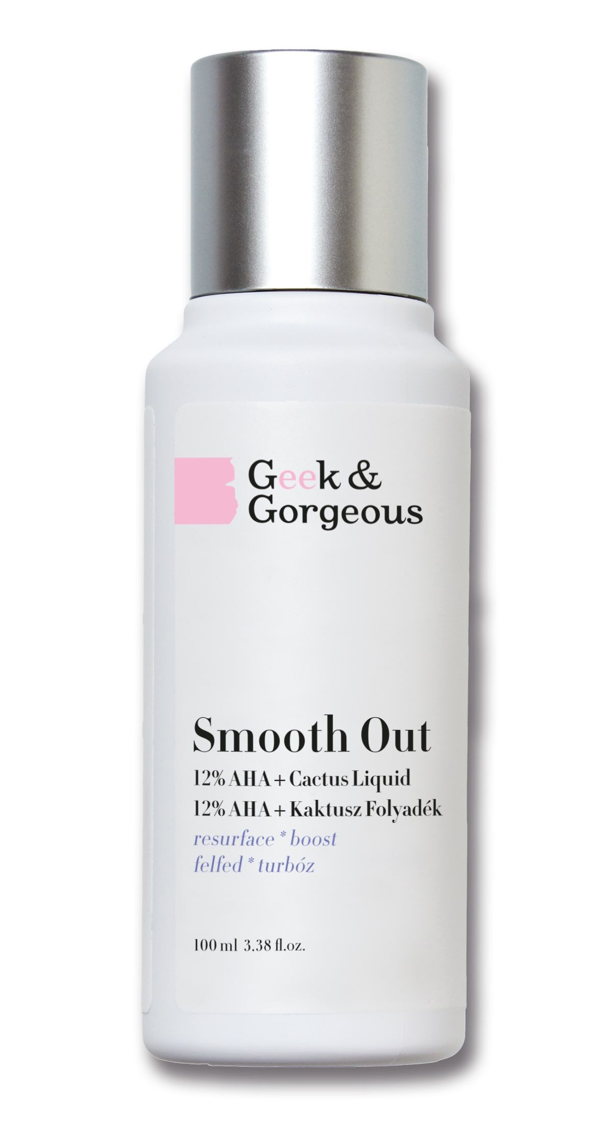 Geek & Gorgeous Smooth Out сильный пилинг для лица с 12% AHA-кислотами и успокаивающей опунцией, 100 мл