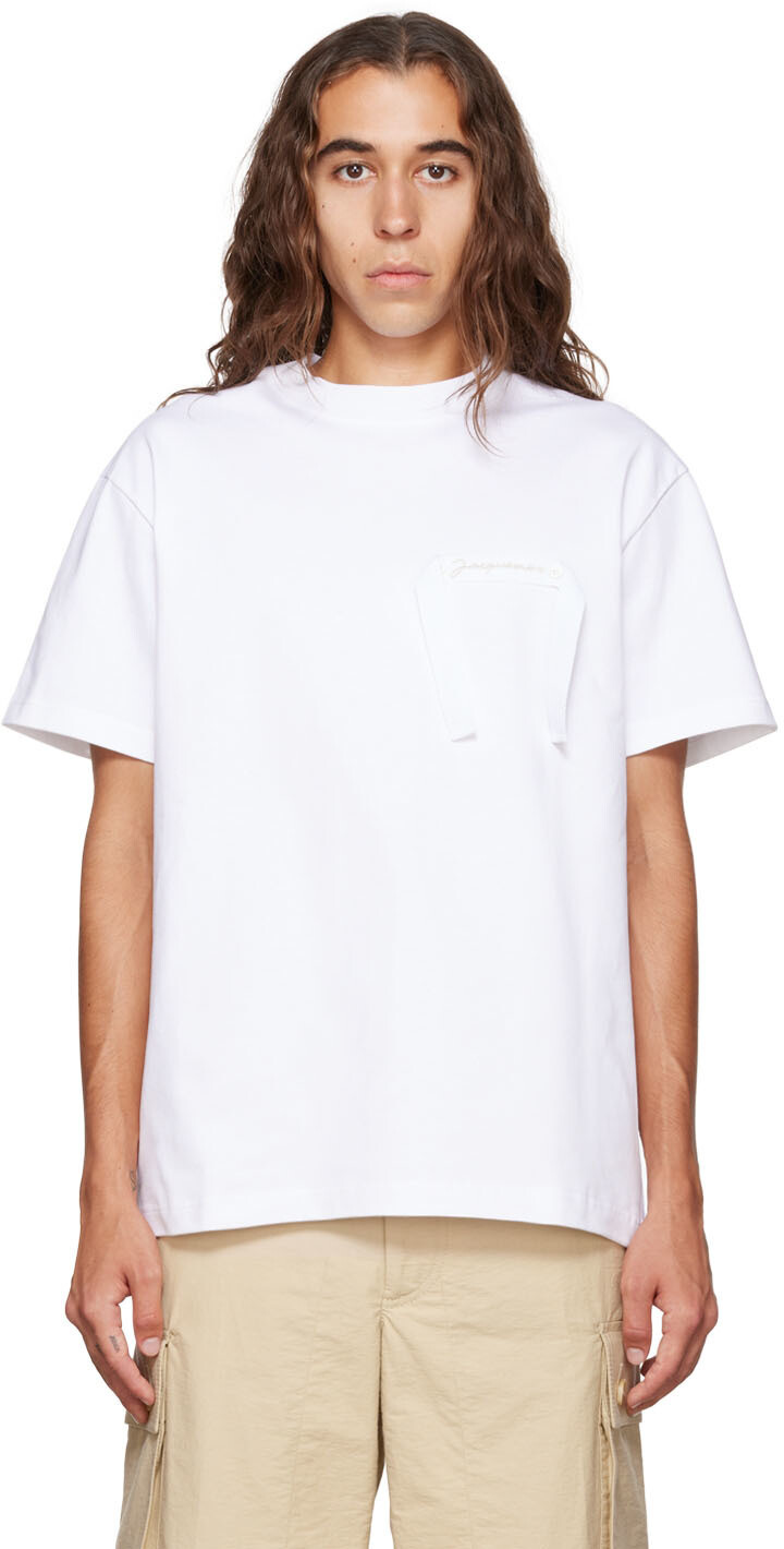 

Белая футболка Le Papier 'Le T-Shirt Футболка Gros Grain' Jacquemus