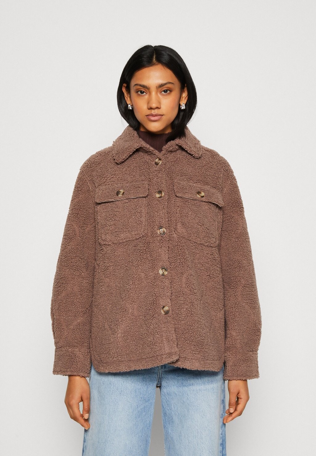 

Куртка Abercrombie & Fitch CURVED HEM, цвет deep taupe