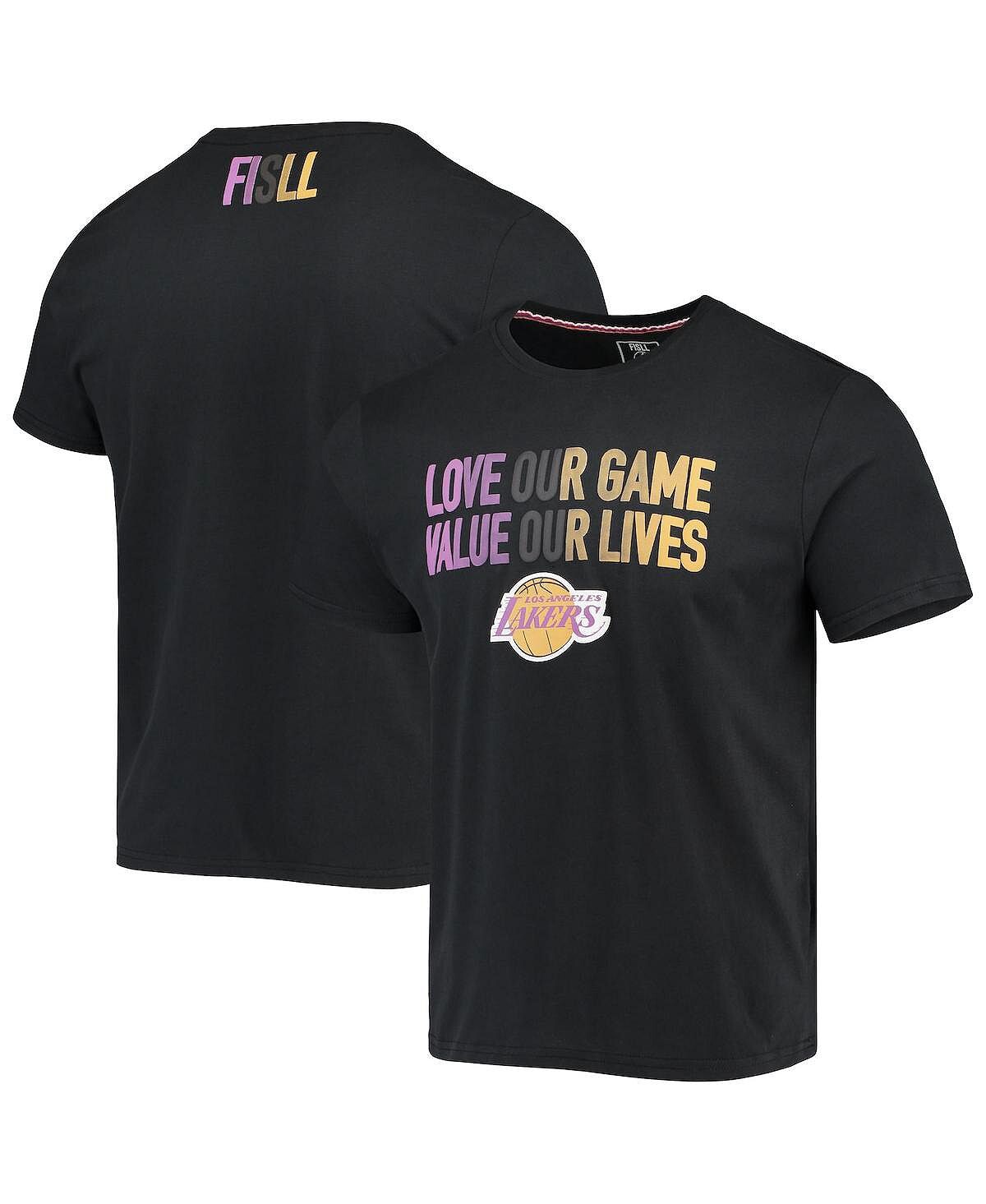

Мужская черная футболка los angeles lakers social justice team FISLL, черный