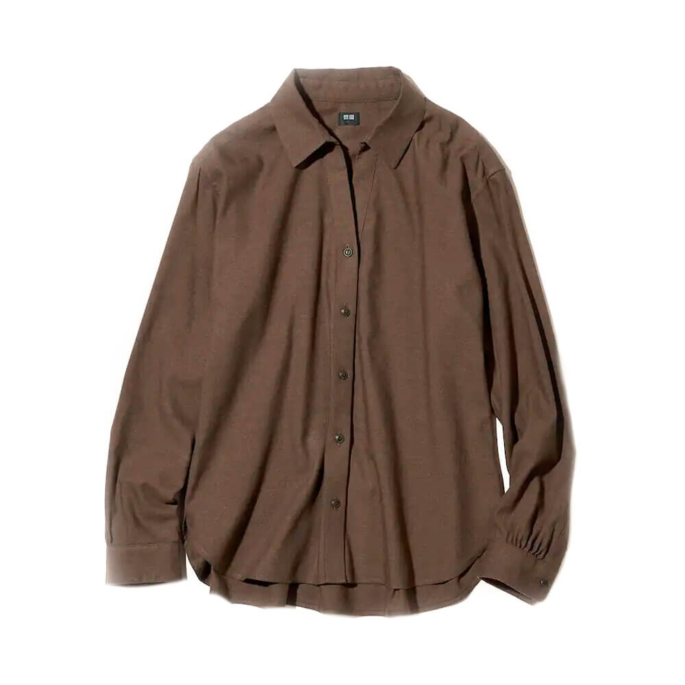 

Рубашка Uniqlo Soft Brushed Long Sleeved, коричневый