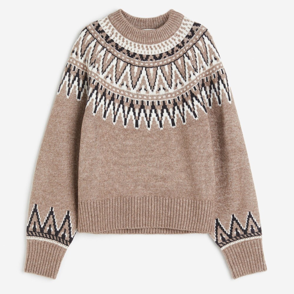 

Свитер H&M Jacquard-knit, бежевый