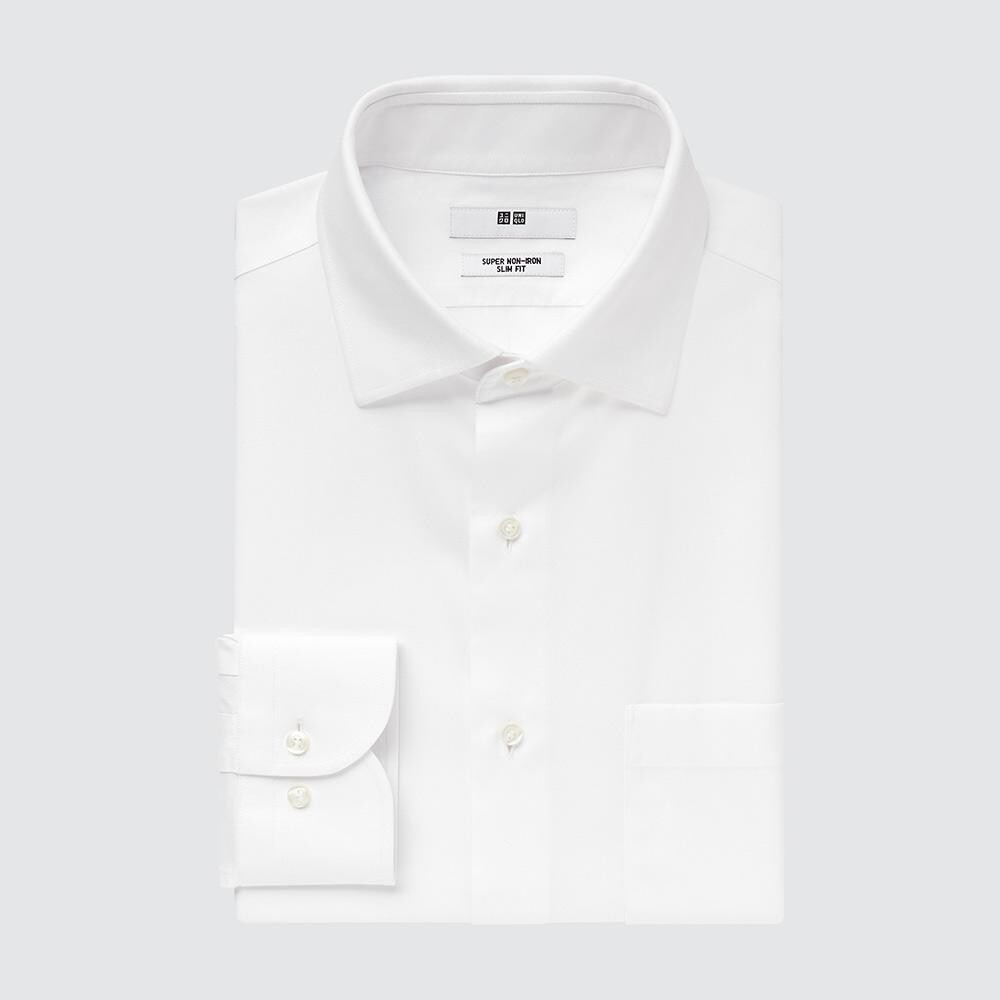 

Облегающая рубашка Uniqlo, белый