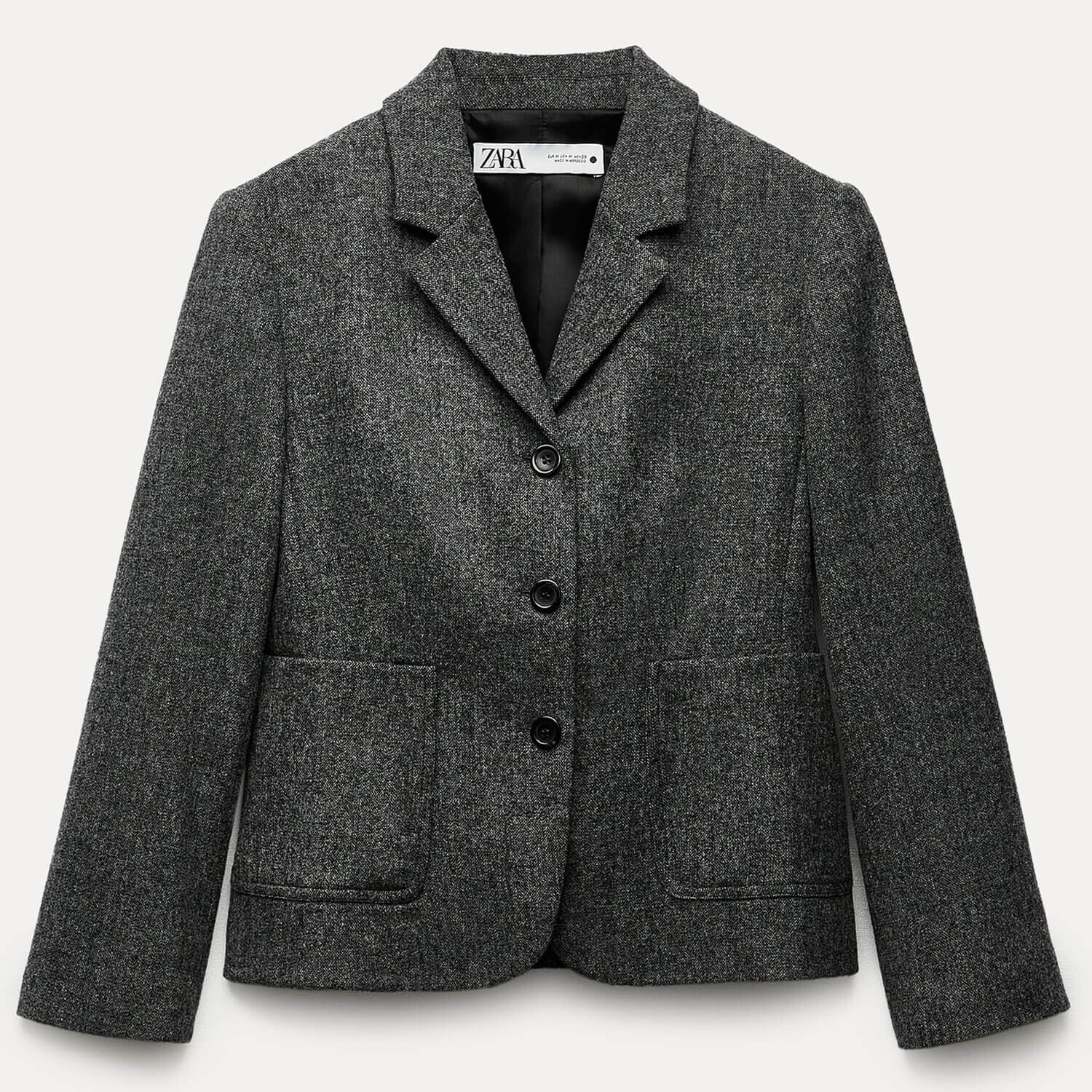 

Блейзер ZW Collection Minimalist Wool Blend, серый
