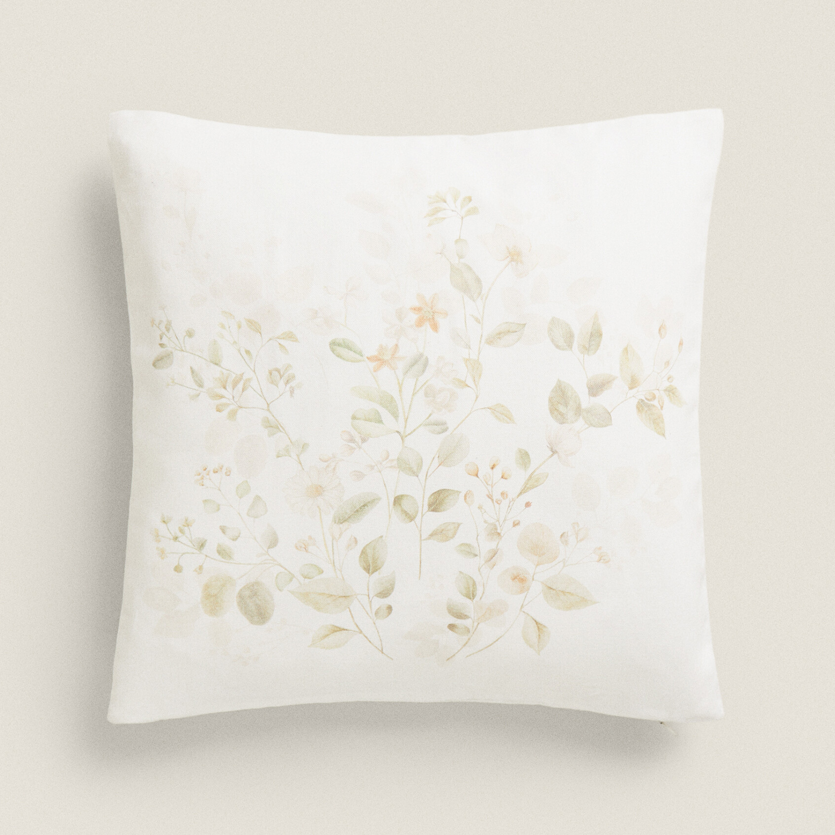 Чехол для подушки Zara Home Floral Print, кремовый