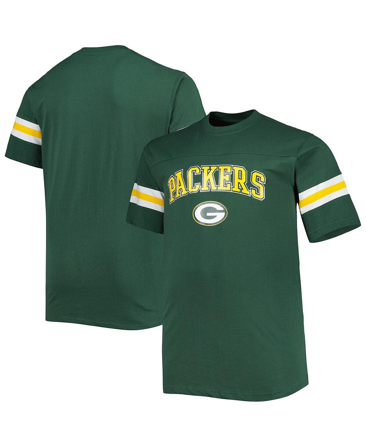 

Мужская футболка в полоску green green bay packers big and tall arm stripe Profile, зеленый