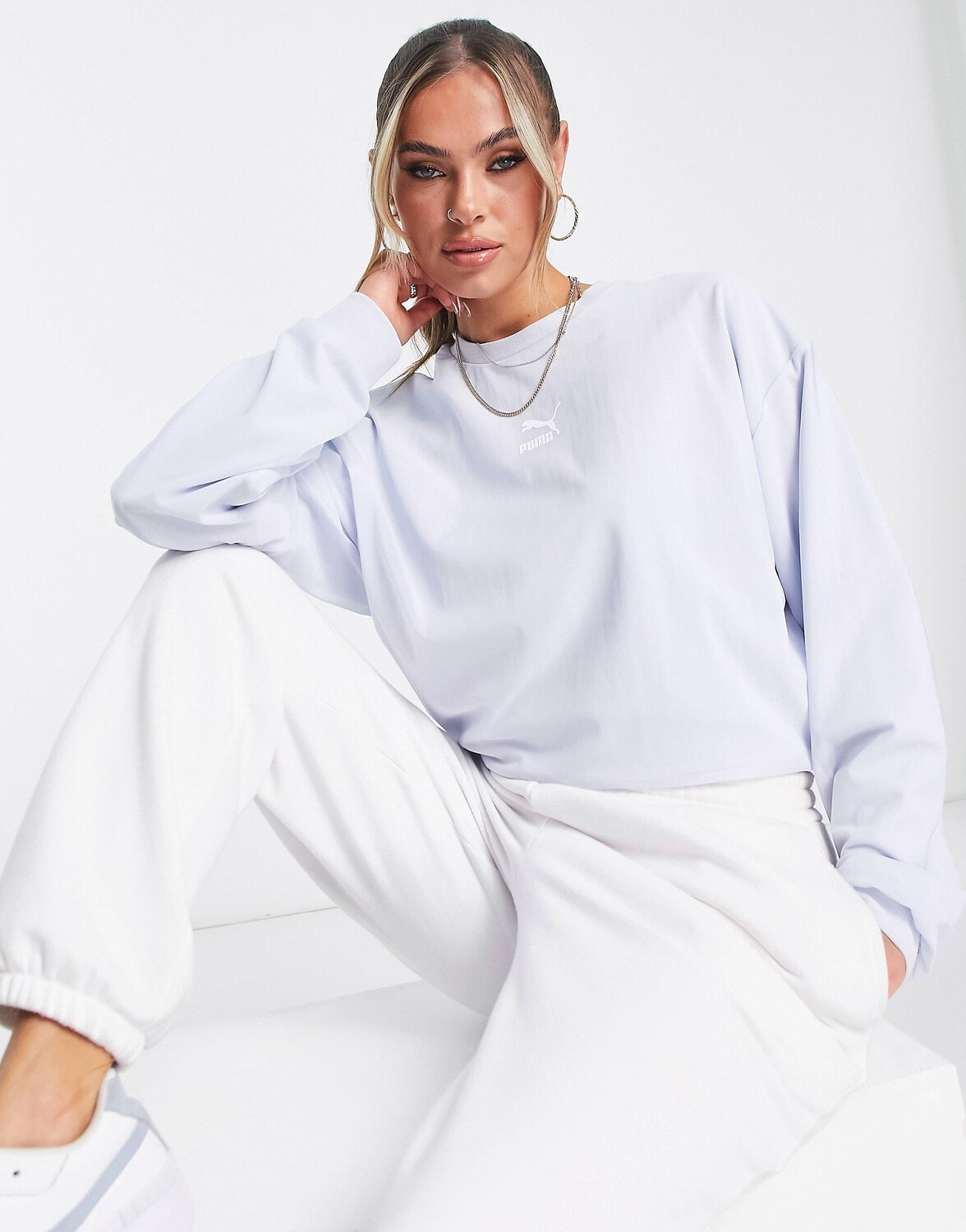 

Светло-голубой свитшот Puma из сетки из органзы - эксклюзивно для ASOS, Синий
