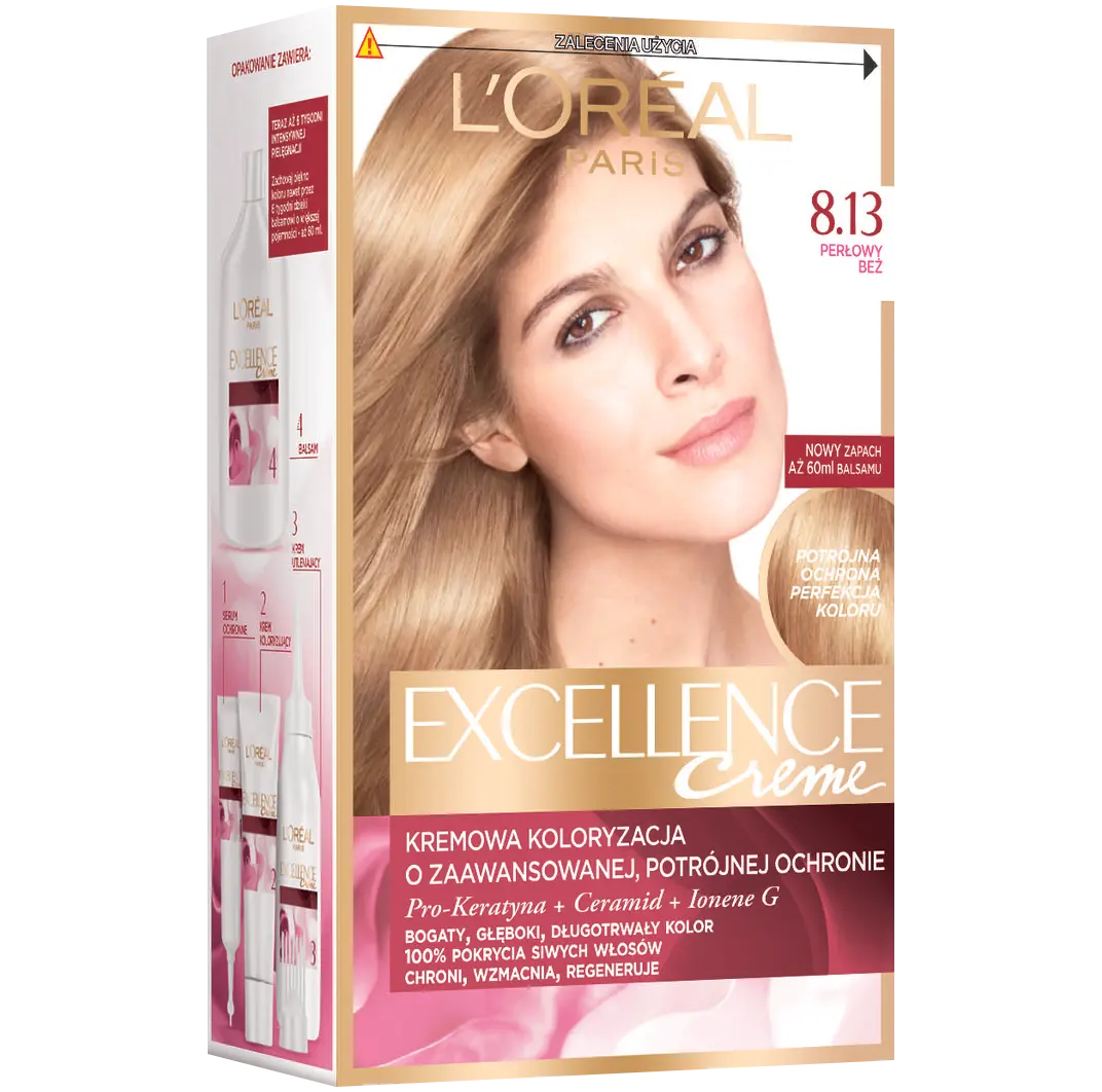 

L'Oréal Paris Excellence Creme краска для волос 8.13 жемчужно-бежевый, 1 упаковка