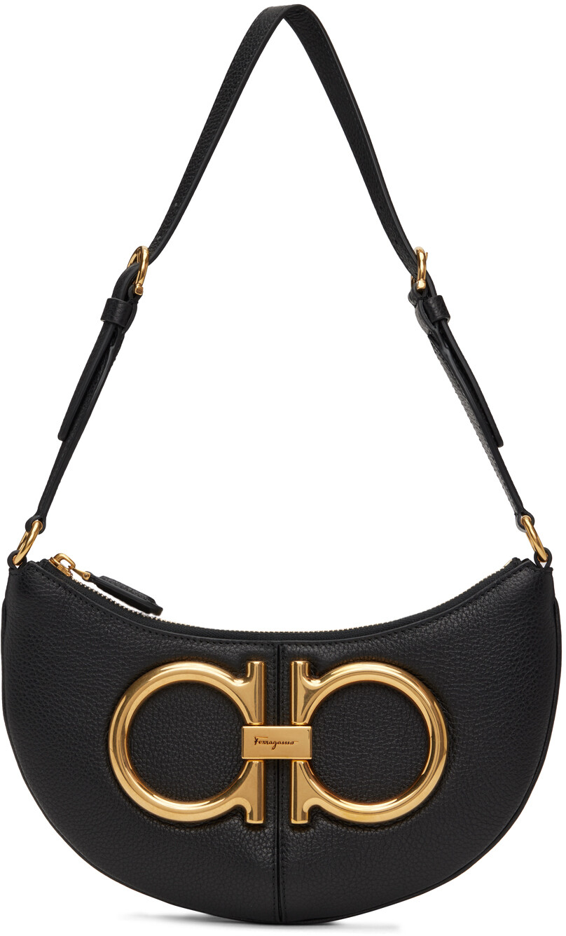 

Черная длинная сумка Gancio Ferragamo, Черный