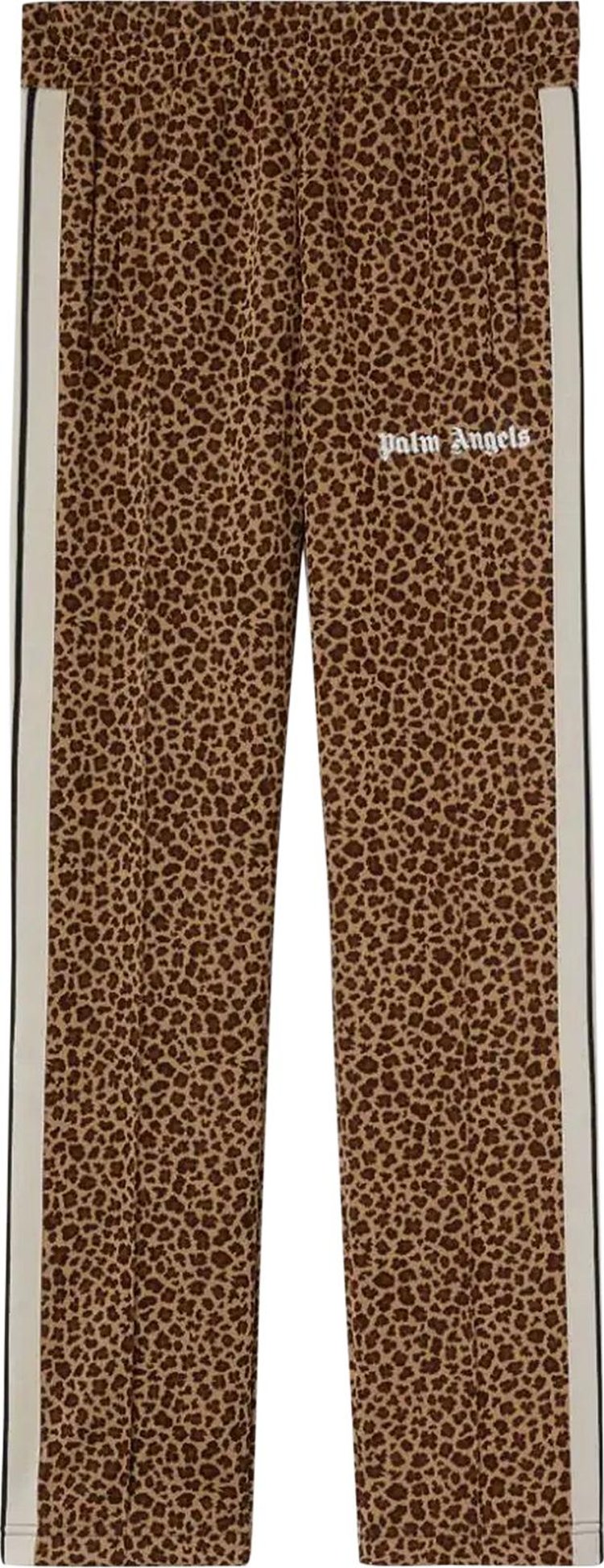 Брюки Palm Angels Leopard Jacquard Track Pants 'Beige/Off White', коричневый брюки palm angels pa jaquard track pants navy blue off white синий