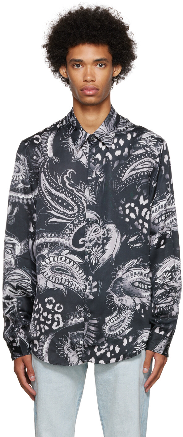 

Черная рубашка с рисунком Just Cavalli