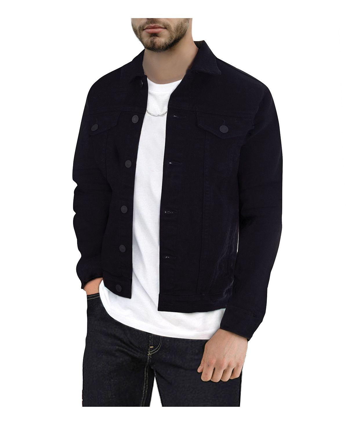 Мужская приталенная джинсовая куртка с эффектом потертости X-Ray мужская джинсовая куртка винтажная повседневная однотонная куртка цвета хаки с карманами