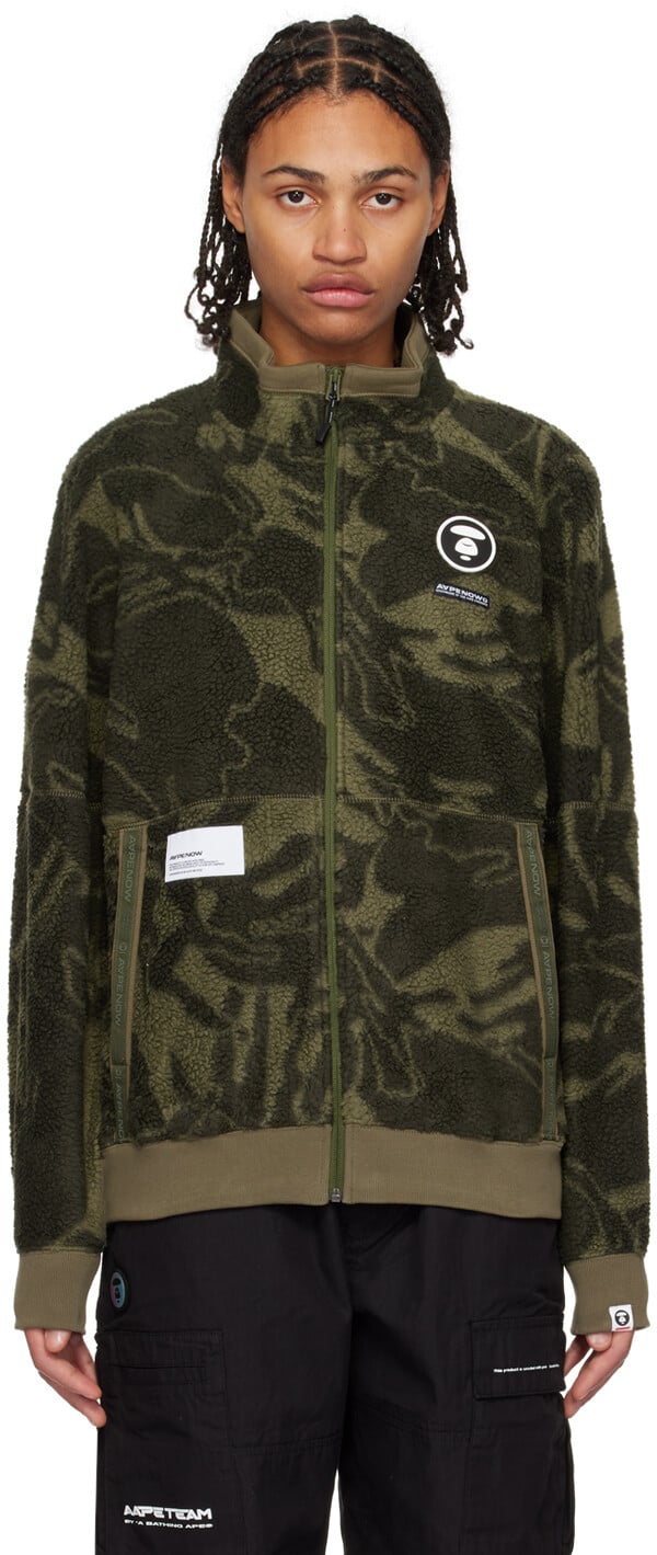 

Зеленая куртка с вышивкой AAPE by A Bathing Ape, Зеленый