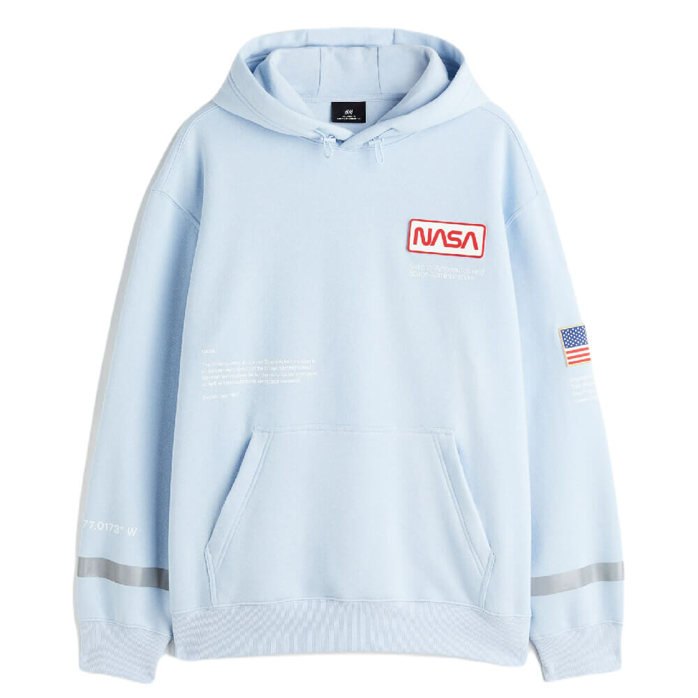 

Худи H&M Nasa Regular Fit, голубой, Синий