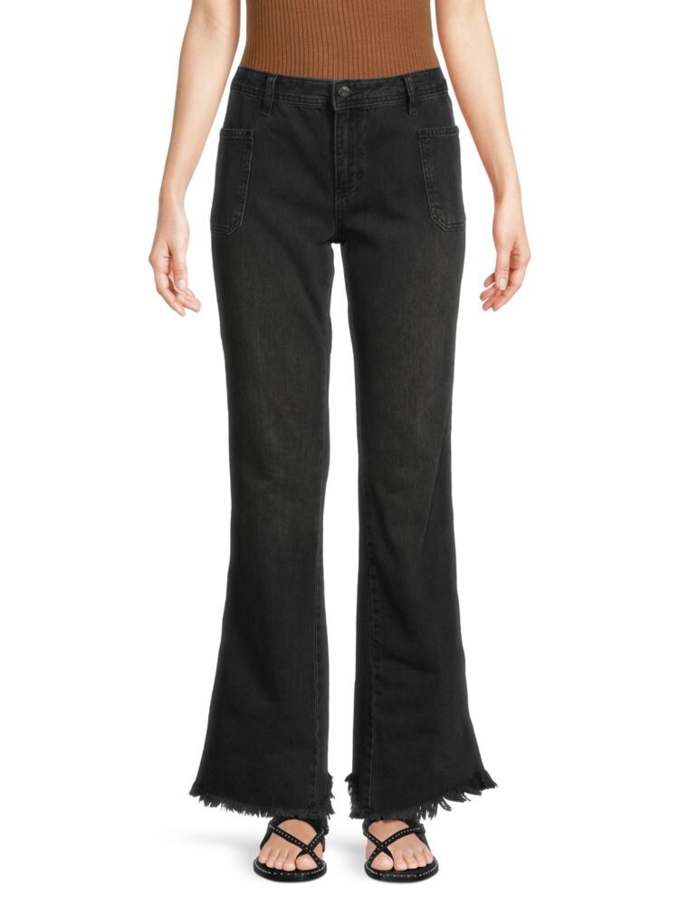 

Расклешенные джинсы Izzy со средней посадкой Free People, цвет Dark Magic