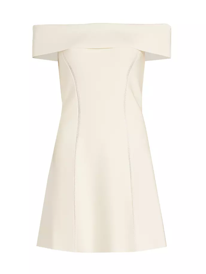 Трикотажное мини-платье со вставками Matchmaker Zimmermann, цвет cream