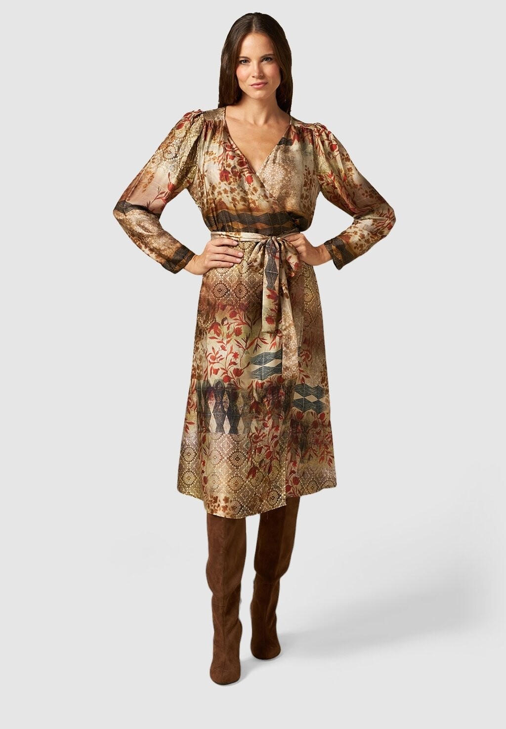

Платье летнее Patchwork Patterned Oltre, бежевый