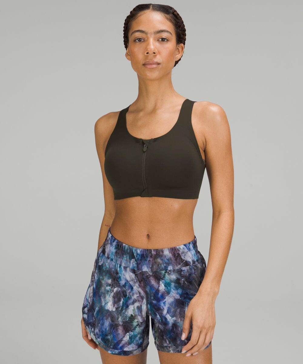

Бюстгальтер Enlite с молнией спереди Lululemon, оливковый
