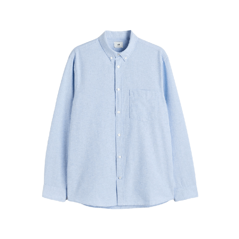 Рубашка H&M Regular Fit Oxford, голубой