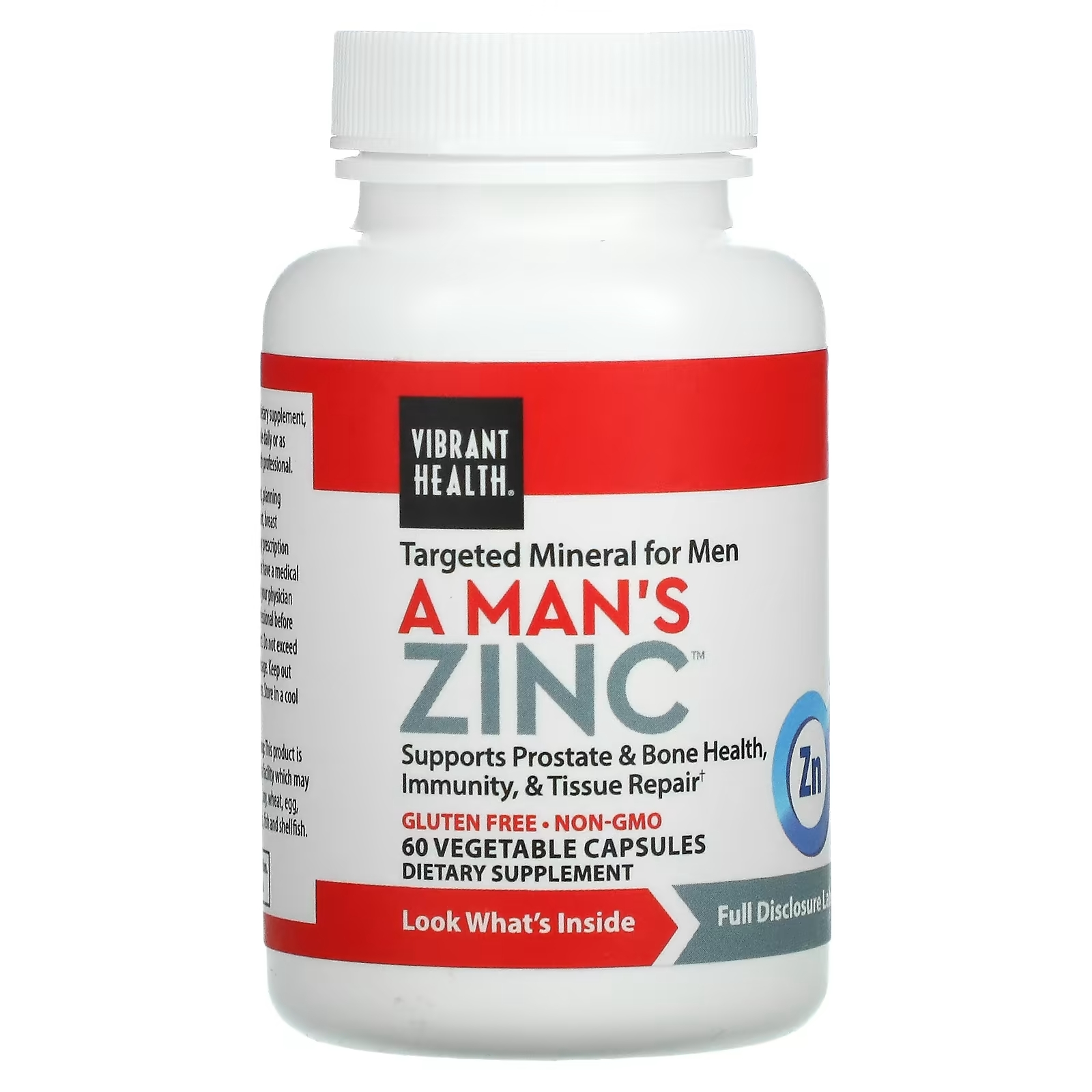 Цинк для Мужжчин Vibrant Health, 60 растительных капсул vibrant health krebs zinc 60 растительных капсул