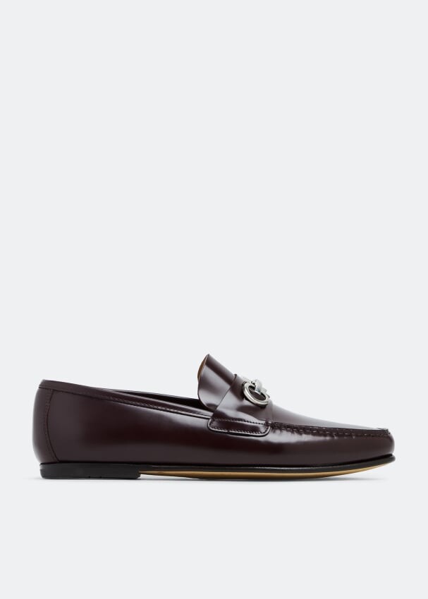 

Лоферы FERRAGAMO Gancini loafers, бордовый, Красный