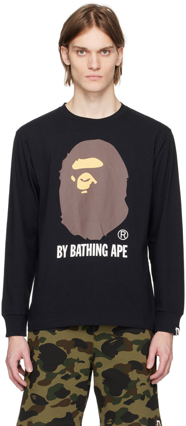

Черная футболка с длинным рукавом 'A Bathing Ape' BAPE, Черный