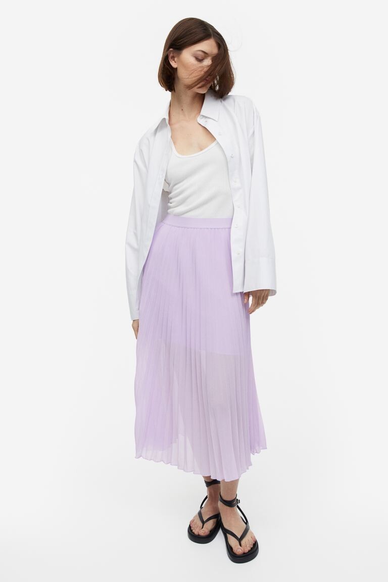 

Плиссированная шифоновая юбка H&M, сирень