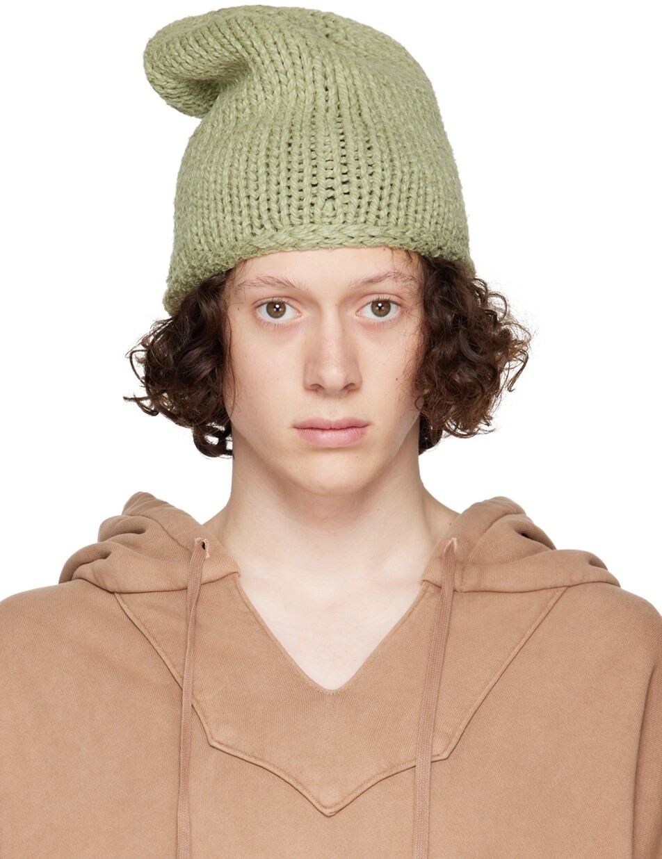 

Зеленая вязаная шапка Greg Lauren