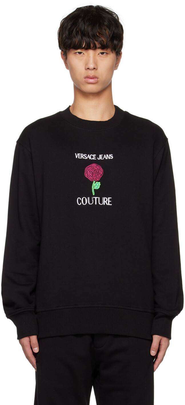 

Черный свитшот с вышивкой Versace Jeans Couture