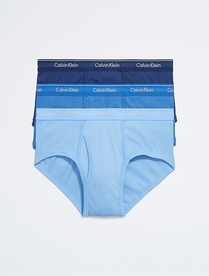 

Хлопковые классические трусы из 3 пар Calvin Klein, синий