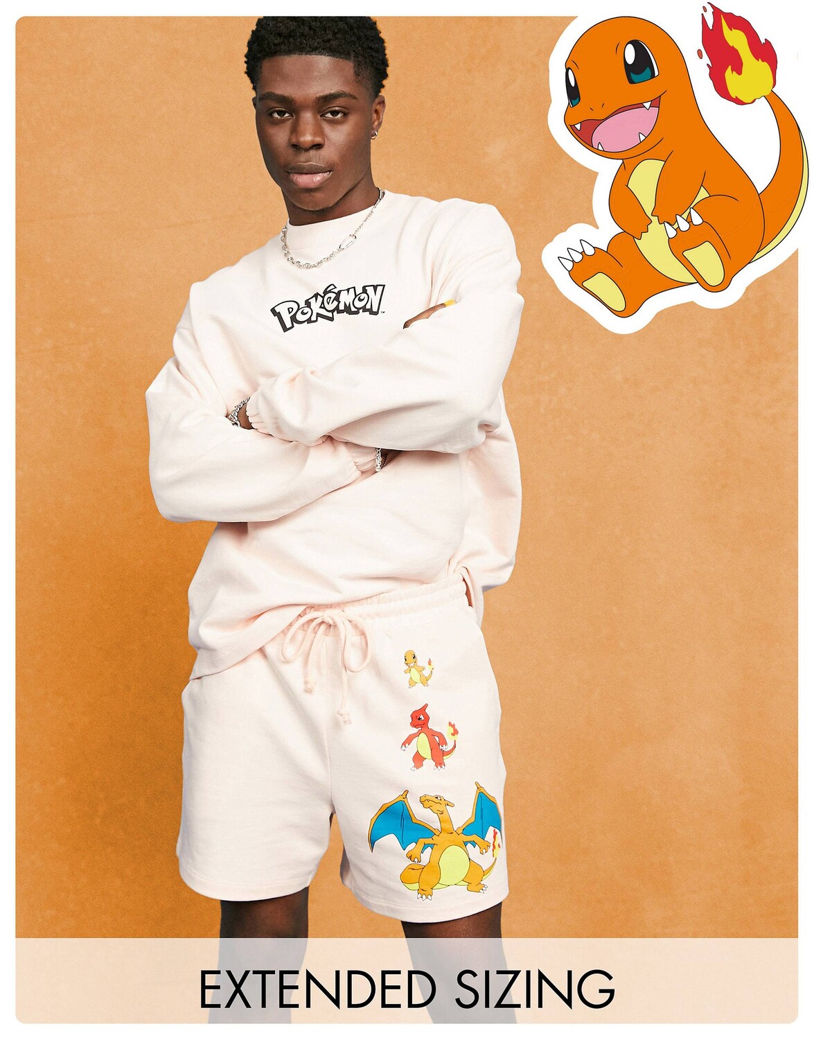 

Розовые однотонные шорты с принтом Pokemon ASOS DESIGN
