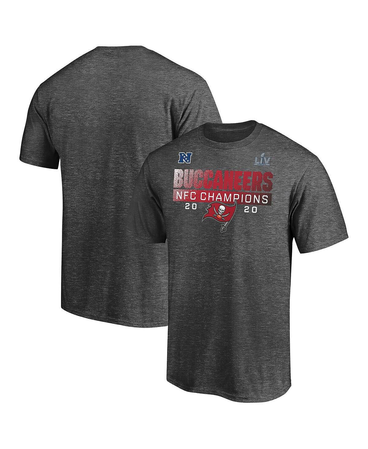 

Мужская футболка charcoal tampa bay buccaneers 2020 nfc champions big and tall scramble Fanatics, мульти