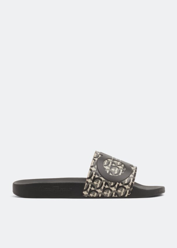 

Шлепанцы FERRAGAMO Gancini slides, черный