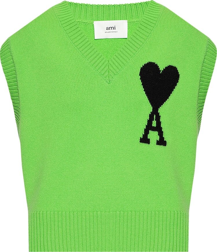 

Свитер Ami Sleeveless Sweater 'Neon Vert/Noir', зеленый