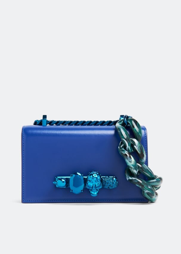

Сумка кросс-боди ALEXANDER MCQUEEN Mini jewelled satchel, синий
