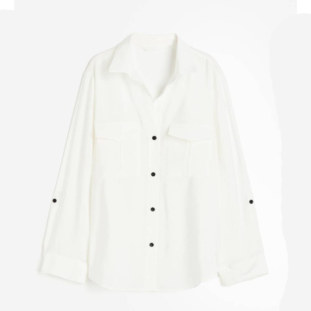

Рубашка H&M Utility Made From A Modal Blend, белый