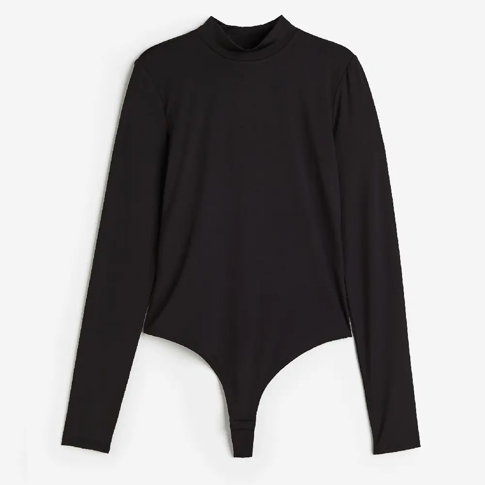 

Боди H&M Mock Turtleneck Thong, черный