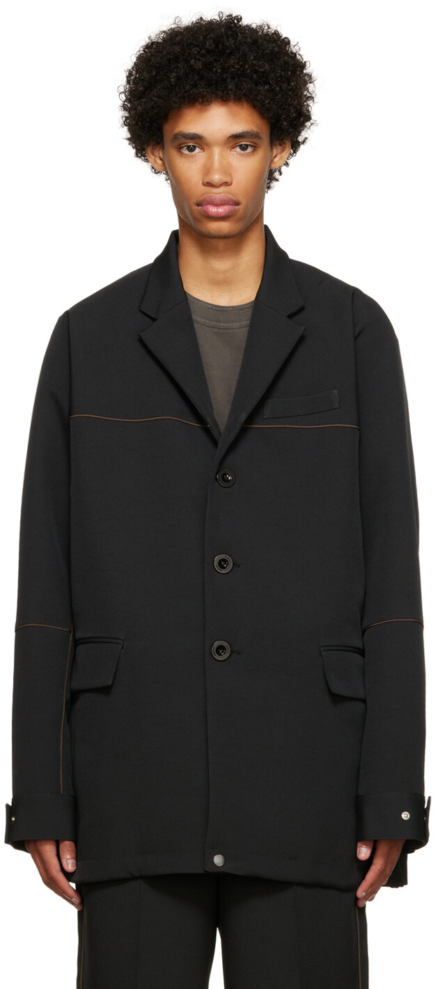 

Черное саржевое пальто sacai
