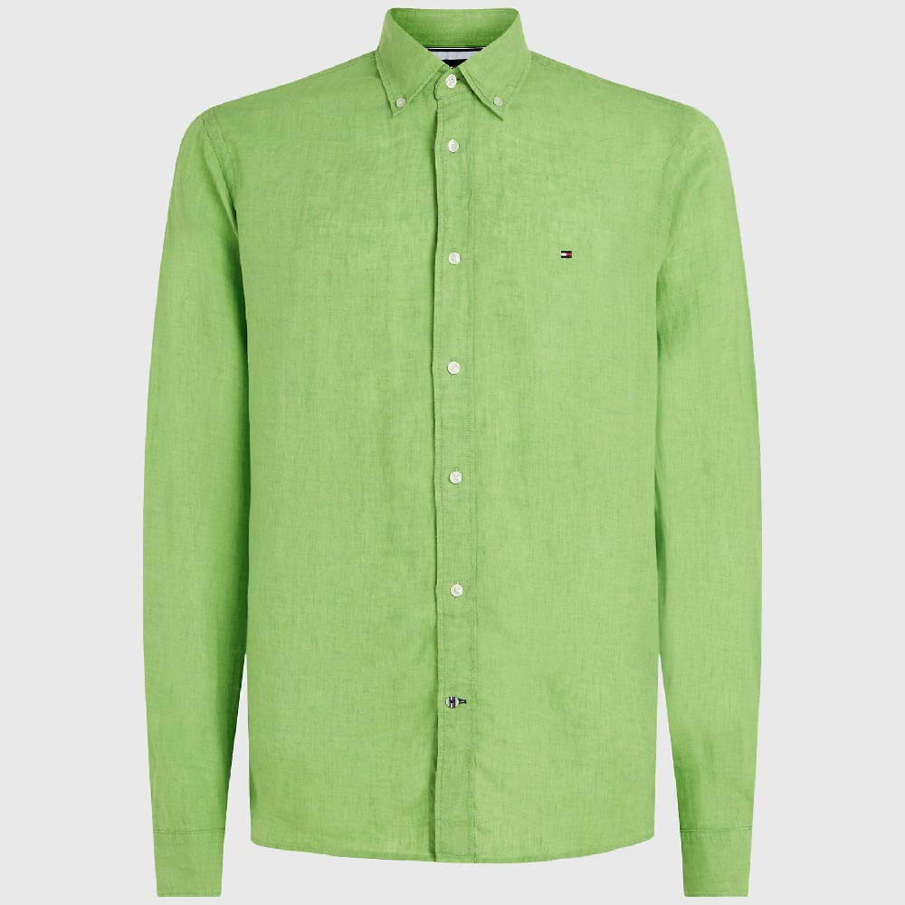 

Рубашка Tommy Hilfiger Regular Fit Linen Poplin, ярко-зеленый