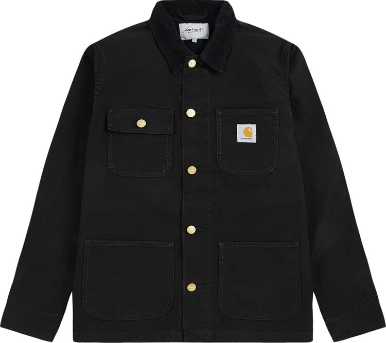 

Пальто Carhartt WIP Aged Canvas Michigan Chore Coat 'Black Rinsed', черный