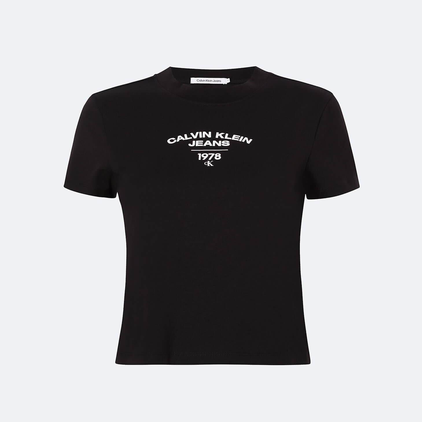 

Футболка большого размера Calvin Klein Varsity Logo Crewneck, черный